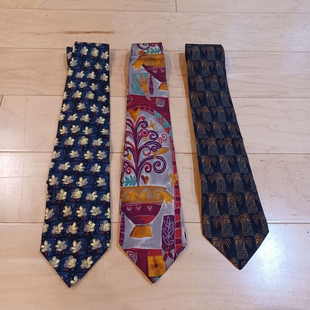 Ermenegildo Zegna Exclusivo 100% Silk Made In Italy Neck Ties Lot of 3 58"x 3.75